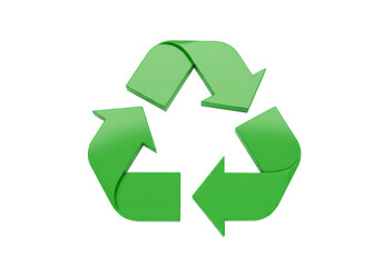 Isolated Green Recycle Symbol with Arrows