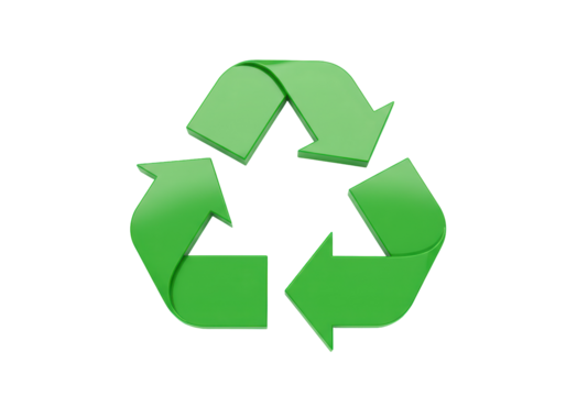 Isolated Green Recycle Symbol with Arrows
