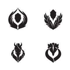 Fototapeta premium Collection of four abstract silhouette logos for modern branding and elegant design concepts