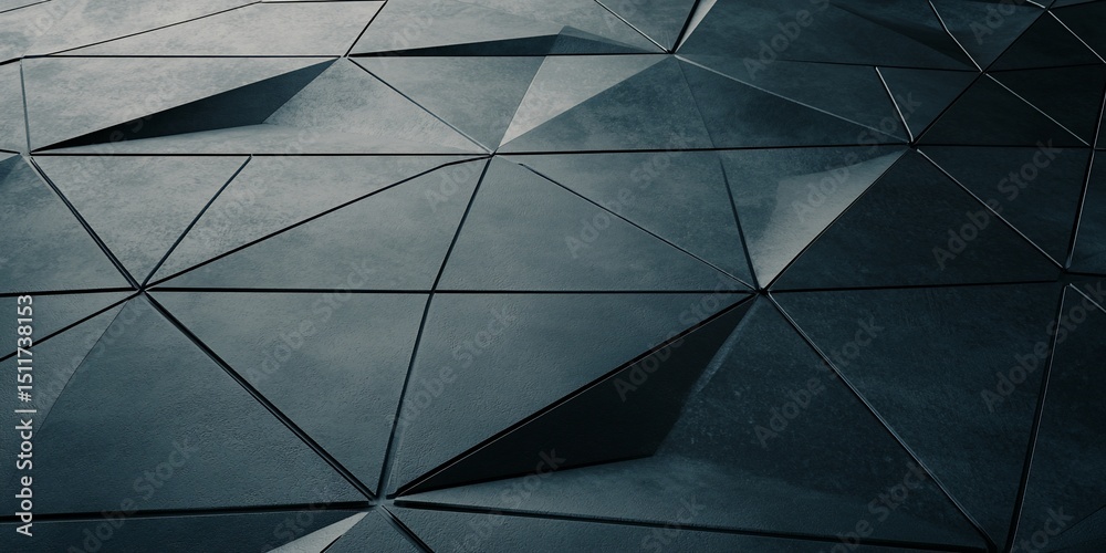 Poster abstract geometrical triangular shapes with subtle illumination effects