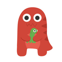 illustration of a red dinosaur