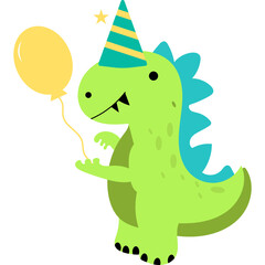 Cute Birthday Dinosaurus Illustration