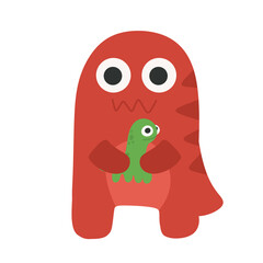 illustration of a red dinosaur