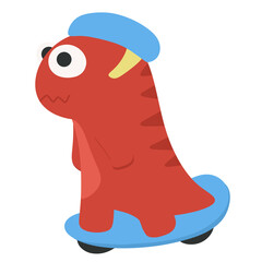 illustration of a red dinosaur