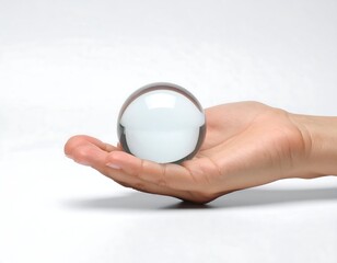 Small round translucent object in hand