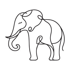Elegant elephant line art illustration simple and mindful design