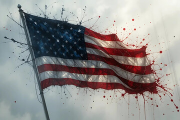 grunge american flag