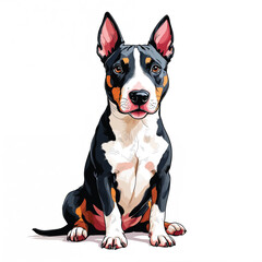 Bull Terrier dog Vector Illustration isolated