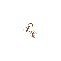 ZC letter wedding logo concept elegant curve monogram bold and hairline initial