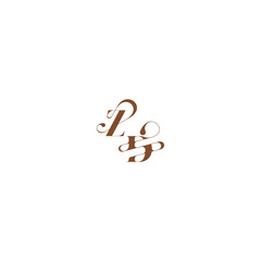 ZD letter wedding logo concept elegant curve monogram bold and hairline initial
