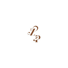 ZP letter wedding logo concept elegant curve monogram bold and hairline initial