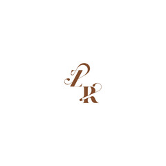 ZR letter wedding logo concept elegant curve monogram bold and hairline initial