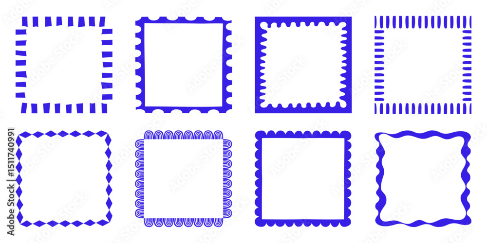 Leinwandbilder vector set of hand drawn cut out style frames and borders - abstract design elements for decoration 