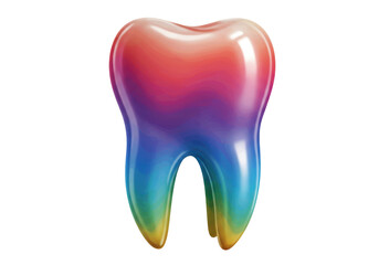 Isolated Rainbow Gradient Colored Human Tooth Model