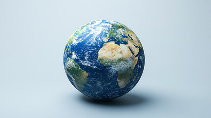 Fototapeta premium World, geometric and earth for connection, community and society. Map, networking and communication, planet model with decoration, abstract design or geometric link of business and global economy