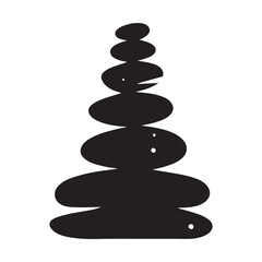 Balancing Rock Stack Silhouette Vector Representing Harmony and Zen