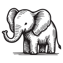 Adorable Baby Elephant Vector Illustration a Charming Wildlife Design
