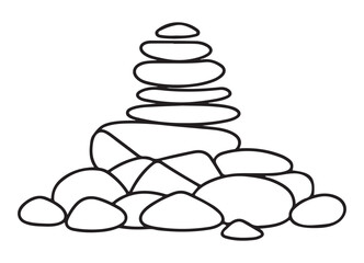 Balanced Stack of Stones Vector Illustration Mindfulness Design