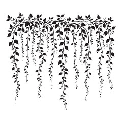 Lush Hanging Vines Silhouette Illustration Perfect for Graphic Design © Creative Image  