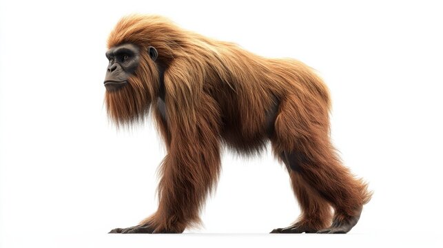 Homo erectus illustration showcasing a prehistoric hominid with distinctive features.