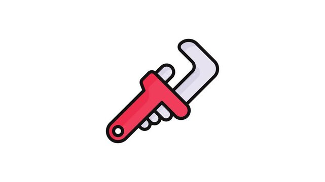pipe wrench Blue out line vector design