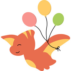 Cute Birthday Dinosaur Illustration