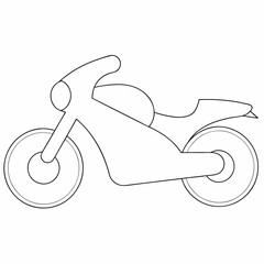Motorcycle coloring page simple and minimal line art illustration on white background