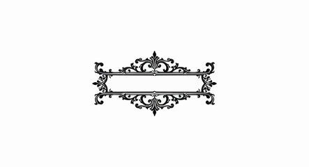 An elegant, vintage-style ornamental frame with intricate floral and scrollwork details. Perfect for adding a classic touch to invitations, certificates, or logos. Black and white design