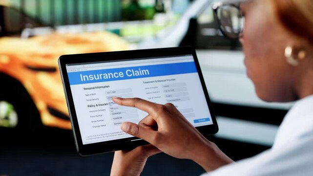 African American Car Insurance Agent Filing Accident