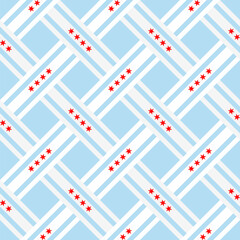 chicago flag pattern intertwined. geometric background for decoration. vector illustration