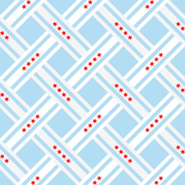 chicago flag pattern intertwined. geometric background for decoration. vector illustration