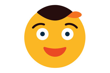 Colorful emoji face illustration on white background