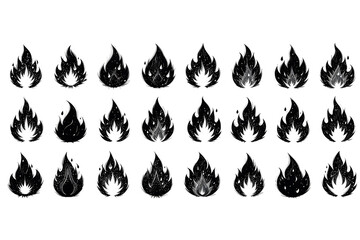 set of fire flames