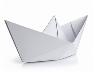 Paper boat made of paper isolated on white background 