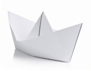Paper boat made of paper isolated on white background 