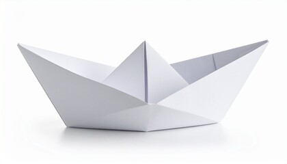Paper boat made of paper isolated on white background 