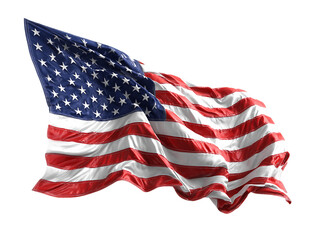 Obraz premium Waving American Flag on Transparent Background, PNG