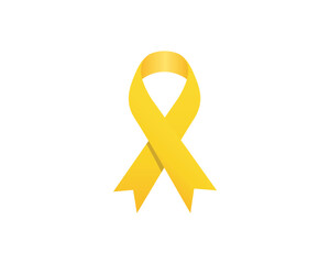 Yellow september ribbon icon. Yellow ribbon awareness symbolizing suicide prevention, mental health support, and solidarity.