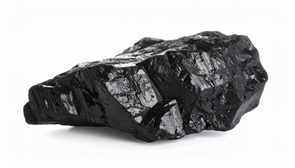 Piece of coal isolated on white background 