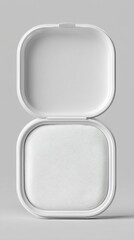 White Cosmetic Pad in Square Case  Open Box  Makeup Product Mockup  Beauty Packaging