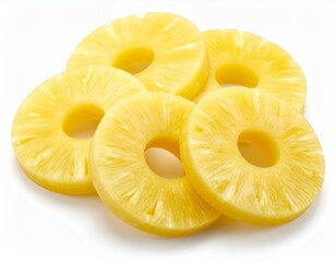 Pineapple ring pineapple slice isolated on white background