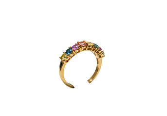 Multicolored Gemstone Gold Ring