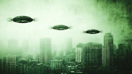 Unidentified Objects Above Skyline: A Textured Enigmatic Vision of the Future