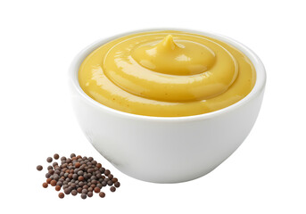 Creamy Yellow Mustard in Bowl with Mustard Seeds