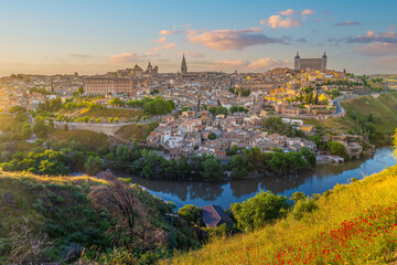 Toledo city skyline, cityscape of  Spain