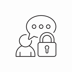 user chat lock icon vector sign