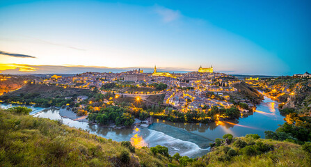 Toledo city skyline, cityscape of  Spain