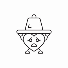 heaviness in the heart icon vector sign