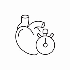heart stopwatch timer clock icon vector sign