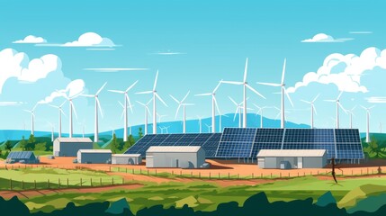 Using solar and wind power near a landfill is good for the environment. It's like building a solar panel and wind turbine farm on or next to a trash dump to create clean energy.
